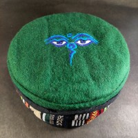 Himalaya Buddha Eye Embroidered Green Unisex Adult Sherpa cap HAT Tibet Nepal