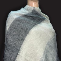 Himalayan Yak Wool Blend Throw reversible stole stripe shawl scarf wrap Nepal
