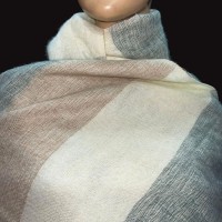 Himalayan Yak Wool Blend Throw reversible stole stripe shawl scarf wrap Nepal