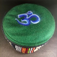 Sanskrit Om Embroidered Green Round Unisex Adult Tibet Sherpa cap HAT Nepal