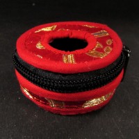 Tibetan Buddhist bell 6 cm cymbal case brocade round Tingsha box bag Gift Nepal