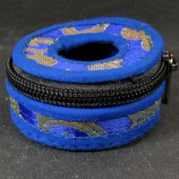 Tibetan Buddhist bell 6 cm cymbal case brocade round Tingsha box bag Nepal