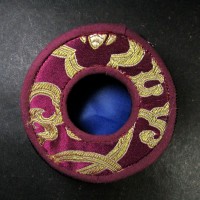 Tibetan Buddhist bell 9.5 cm cymbal case brocade round Tingsha box bag Gift Nepal