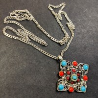 TIBETAN  Chant Filigree Buddha Yoga Peace Amulet Pendant NECKLACE NEPAL