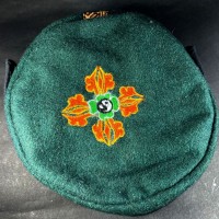 Tibetan Double Dorje Embroidered Green Round Unisex Sherpa cap HAT Nepal