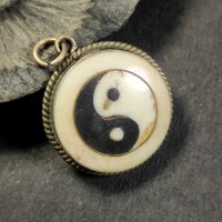 Tibetan YING YANG Yoga Peace Chant Buddha Amulet Pendant handcrafted NEPAL